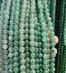 Natural Gemstone Loose Beads Necklace - green strawberry quartz - NO.38: Natural Gemstone Loose Beads Necklace - green strawberry quartz - NO.38