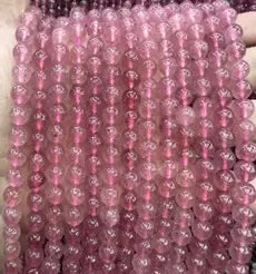 Natural Gemstone Loose Beads Necklace - 5A strawberry quartz - NO.37: Natural Gemstone Loose Beads Necklace - 5A strawberry quartz - NO.37
