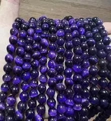 Natural Gemstone Loose Beads Necklace - purple tiger eye A - NO.26: Natural Gemstone Loose Beads Necklace - purple tiger eye A - NO.26