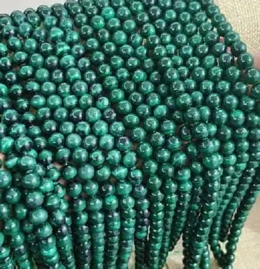 Natural Gemstone Beads Necklace - Handmade Natural Stone Jewelry,Malachite, Size 6mm/50cm, NO.35: Natural Gemstone Beads Necklace - Handmade Natural Stone Jewelry,Malachite, Size 6mm/50cm, NO.35