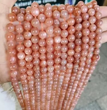 Natural Gemstone Beads Necklace - Handmade Natural Stone Jewelry,sunstone AA, Size 6mm/50cm, NO.29: Natural Gemstone Beads Necklace - Handmade Natural Stone Jewelry,sunstone AA, Size 6mm/50cm, NO.29