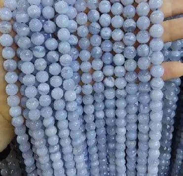 Natural Gemstone Beads Necklace - Handmade Natural Stone Jewelry,blue lace agate A, Size 8mm/50cm,: Natural Gemstone Beads Necklace - Handmade Natural Stone Jewelry,blue lace agate A, Size 8mm/50cm, NO.22