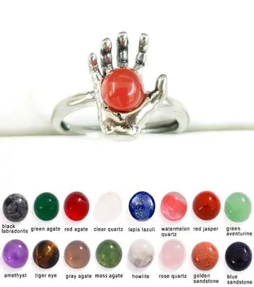 Handmade Natural Stone Gemstone Rings with Copper & Silver, Stone Size 6*6mm, Vin-Rin66: Handmade Natural Stone Gemstone Rings with Copper & Silver, Stone Size 6*6mm, Vin-Rin66