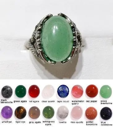 Handmade Natural Stone Gemstone Rings with Copper & Silver, Stone Size 12*16mm, Vin-Rin48: Handmade Natural Stone Gemstone Rings with Copper & Silver, Stone Size 12*16mm, Vin-Rin48