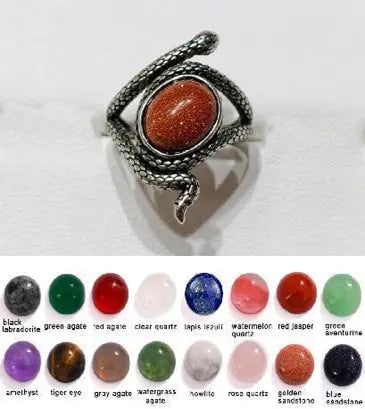Handmade Natural Stone Gemstone Rings with Copper & Silver, Stone Size 8*10mm, Vin-Rin36: Handmade Natural Stone Gemstone Rings with Copper & Silver, Stone Size 8*10mm, Vin-Rin36