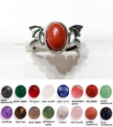 Handmade Natural Stone Gemstone Rings with Copper & Silver, Stone Size 8*10mm, Vin-Rin31: Handmade Natural Stone Gemstone Rings with Copper & Silver, Stone Size 8*10mm, Vin-Rin31