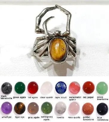 Handmade Natural Stone Gemstone Rings with Copper & Silver, Stone Size 8*10mm, Vin-Rin29: Handmade Natural Stone Gemstone Rings with Copper & Silver, Stone Size 8*10mm, Vin-Rin29