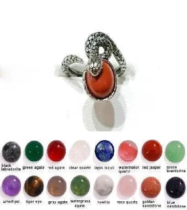 Handmade Natural Stone Gemstone Rings with Copper & Silver, Stone Size 8*10mm, Vin-Rin28: Handmade Natural Stone Gemstone Rings with Copper & Silver, Stone Size 8*10mm, Vin-Rin28