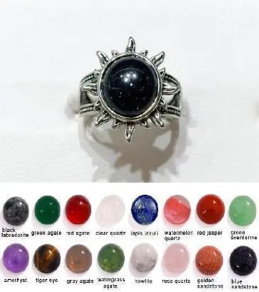 Handmade Natural Stone Gemstone Rings with Copper & Silver, Stone Size 10*10mm, Vin-Rin16: Handmade Natural Stone Gemstone Rings with Copper & Silver, Stone Size 10*10mm, Vin-Rin16