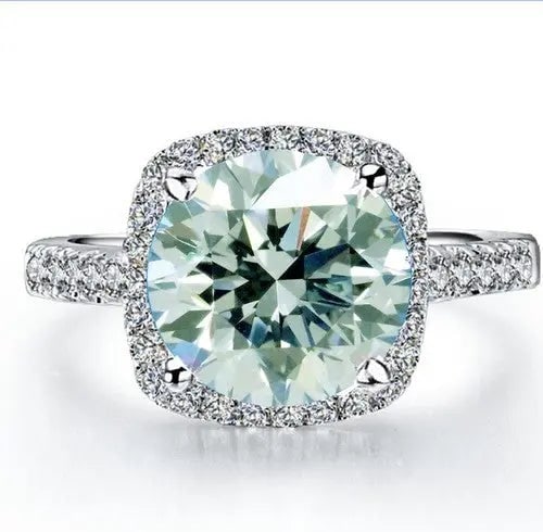 AAA+ Quality 3.10Ct Vvs1-,.ice Blue White Round Moissanite Diamond Heart 925 Silver Ring Cus-Jew50: Our gemstones are organic, natural stones suitable for investment, collectors, and fine jewelry, each accompanied by an authentic certification. Our 925 silver pieces are rhodium-plated and finished w