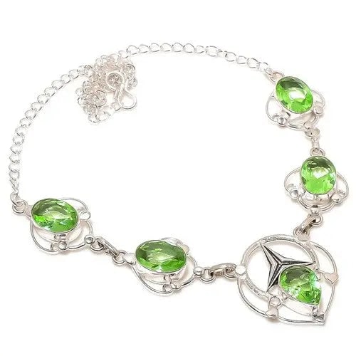 AAA+ Quality Green Tsavorite Gemstone Handmade 925 Sterling Silver Jewelry Necklace Size 18": Our gemstones are organic, natural stones suitable for investment, collectors, and fine jewelry, each accompanied by an authentic certification. Our 925 silver pieces are rhodium-plated and finished w