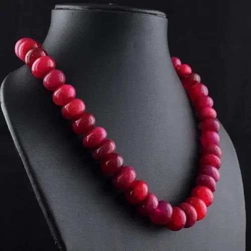 AAA+ Quality Round Shape Red Ruby 760 .00 Cts Beaded Womens Necklace Jewelery Cus-Jew116: Our gemstones are organic, natural stones suitable for investment, collectors, and fine jewelry, each accompanied by an authentic certification. Our 925 silver pieces are rhodium-plated and finished w