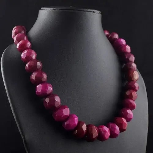 AAA+ Quality Very Attractive 1184.00 Cts Pink Ruby Amazing Cut Necklace Jewelery Cus-Jew117: Our gemstones are organic, natural stones suitable for investment, collectors, and fine jewelry, each accompanied by an authentic certification. Our 925 silver pieces are rhodium-plated and finished w