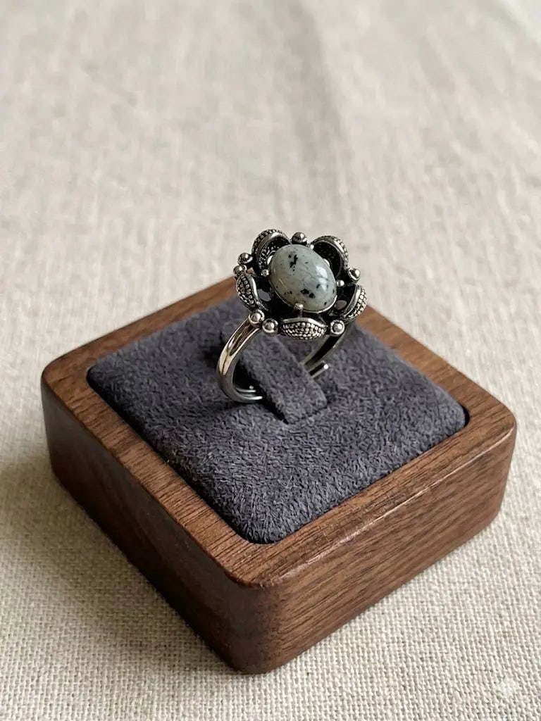 Handmade Natural Stone Gemstone Rings With Copper & Silver, Stone Size 8*10mm, Vin-New-Rin33: Handmade Natural Stone Gemstone Rings With Copper & Silver, Stone Size 8*10mm, Vin-New-Rin33