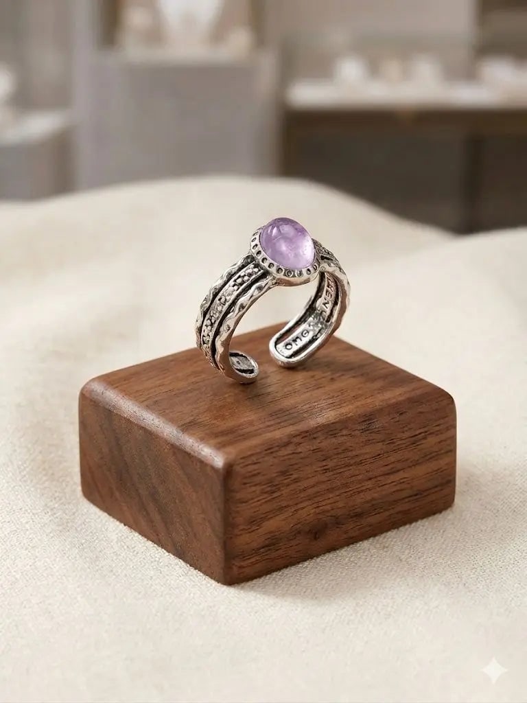 Handmade Natural Stone Gemstone Rings With Copper & Silver, Stone Size 10*12mm, Vin-New-Rin34: Handmade Natural Stone Gemstone Rings With Copper & Silver, Stone Size 10*12mm, Vin-New-Rin34
