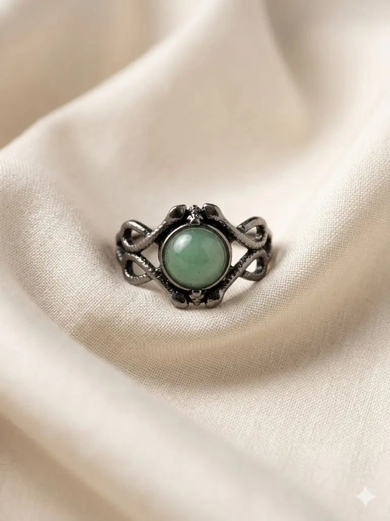 Handmade Natural Stone Gemstone Rings With Copper & Silver, Stone Size 8*8mm, Vin-New-Rin74: Handmade Natural Stone Gemstone Rings With Copper & Silver, Stone Size 8*8mm, Vin-New-Rin74