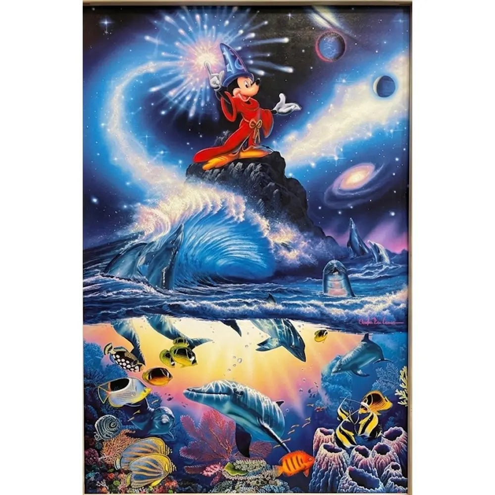 Disney Limited Art: Mickey & Minnie Romance (24? × 36?): This authentic, hand-signed and hand-numbered Disney Limited Art classic, personally signed by the artist, features Mickey & Minnie Romance in a s