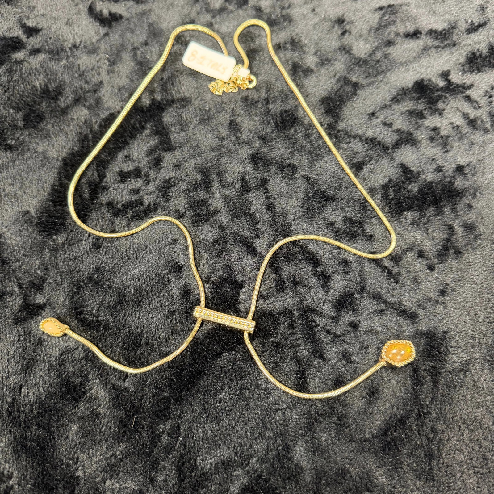 Gold-Tone Snake Chain Adjustable Sizes, HD37: Polished gold-tone snake chain with a modern slider clasp.