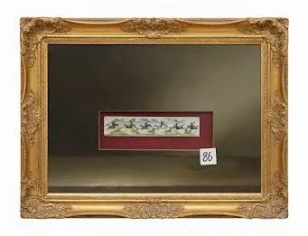 Miniature Horsebak Riders Art, Framed miniature artwork depcting several severin with like with (1 of 1)