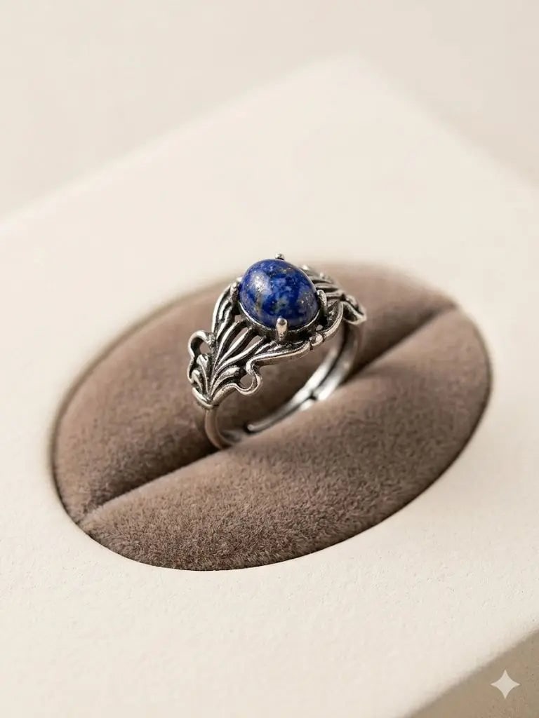 Handmade Natural Stone Gemstone Rings With Copper & Silver, Stone Size 8*10mm, Vin-New-Rin79 (1 of 1)