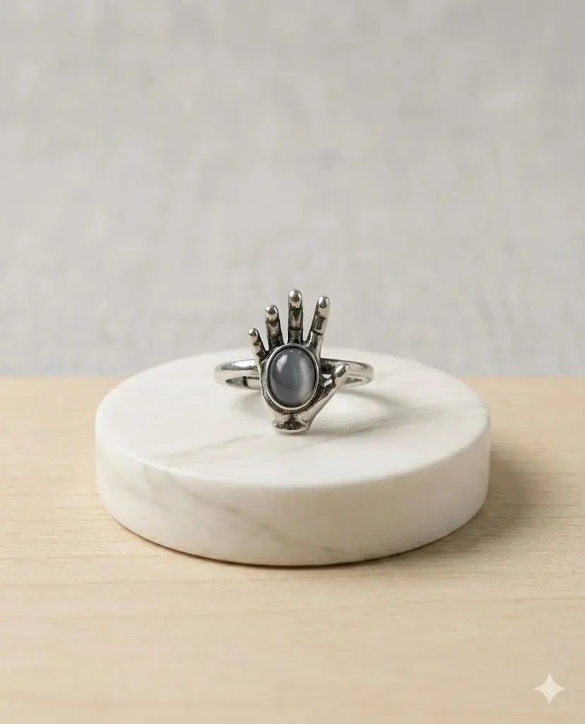 Handmade Natural Stone Gemstone Rings With Copper & Silver, Stone Size 6*6mm, Vin-New-Rin2 (1 of 1)