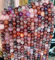 Natural Gemstone Loose Beads Necklace - strawberry Super 7 - NO.221 (1 of 1)