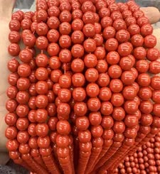 Natural Gemstone Loose Beads Necklace - cinnabar - NO.209 (1 of 1)