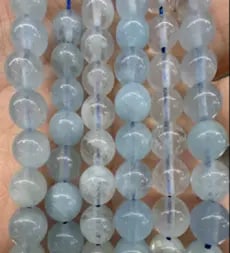 Natural Gemstone Loose Beads Necklace - aquamarine A - NO.189: Natural Gemstone Loose Beads Necklace - aquamarine A - NO.189