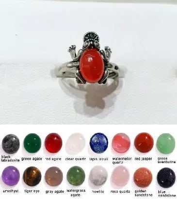Handmade Natural Stone Gemstone Rings with Copper & Silver, Stone Size 8*10mm, Vin-Rin20 (1 of 1)