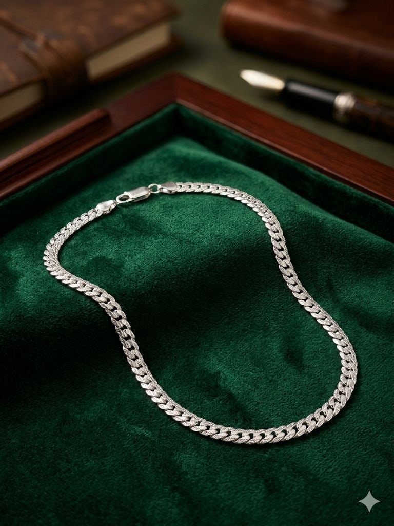 AAA+ Certified Quality, Necklace 45cm., Weight 18.6gm., Quality 925-Silver, CJABCamn-204-3 (1 of 1)