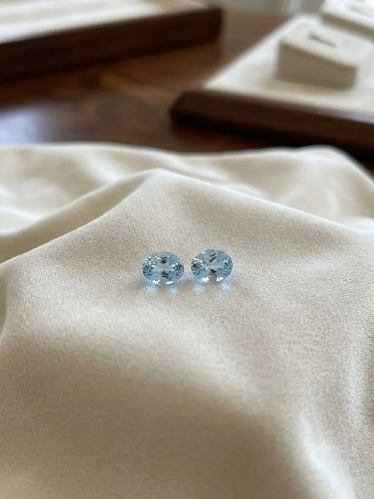 AAA+ Certified Quality Natural Aquamarine, Oval Shaped, lite Blue Colored, Weight 0.26CT.,Dimensions (1 of 1)