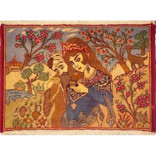 One Of The Kind Persian Yazd Rug 2'7" x 1'9": ABC Rugs Kilims Collection Authentic Persian Rug Yazd Traditional Style Hand-Knotted Indoor Area Rug With Natural Wool And Cotton 2'7" X 1'9" Abcr02941 Hand knotted and meticulously crafted by Persian