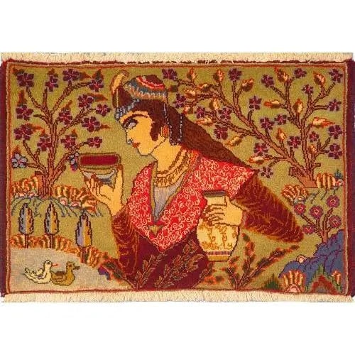 One Of The Kind Persian Yazd Rug 2'3" x 1'8" (1 of 1)