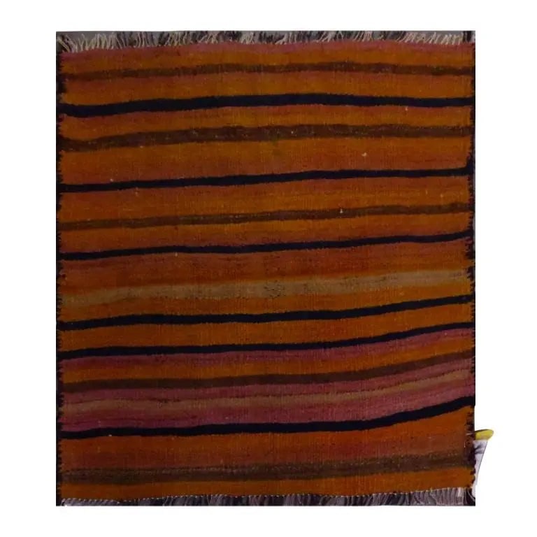 One Of The Kind Sanandaj Vintage Authentic Hand-Knotted Kilim 2'10" X 2'9": ABC Rugs Kilims Collection Sanandaj Vintage Hand-Knotted Kilim Made With Natural Wool And Cotton 87 X 85Cm (Abc1580) (Multi Color) Hand knotted and meticulously crafted by Sanandaj artisans, this stun