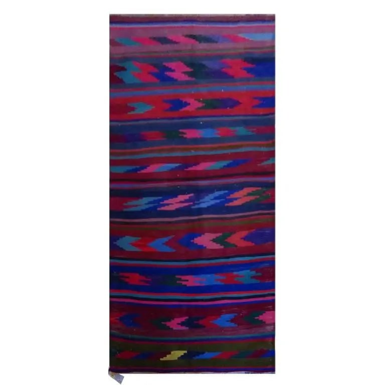 One Of The Kind Sanandaj Vintage Authentic Hand-Knotted Kilim 7'10" X 2'7": ABC Rugs Kilims Collection Sanandaj Vintage Hand-Knotted Kilim Made With Natural Wool And Cotton 240 X 80Cm (Abc1867) (Multi Color) Hand knotted and meticulously crafted by Sanandaj artisans, this stu