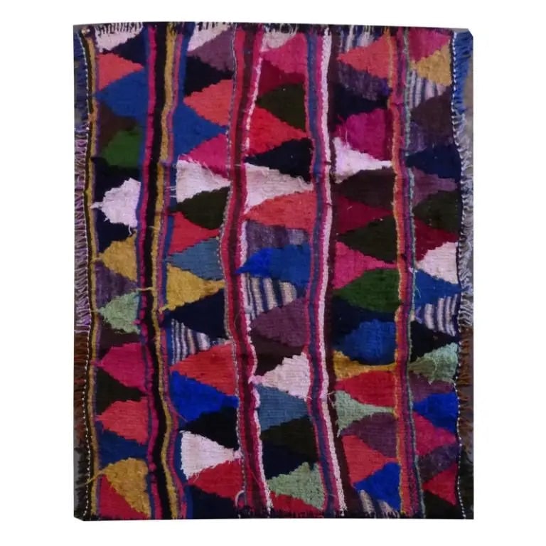 One Of The Kind Sanandaj Vintage Authentic Hand-Knotted Kilim 3'6" X 2'7": ABC Rugs Kilims Collection Sanandaj Vintage Hand-Knotted Kilim Made With Natural Wool And Cotton 108 X 85Cm (Abc1595) (Multi Color) Hand knotted and meticulously crafted by Sanandaj artisans, this stu