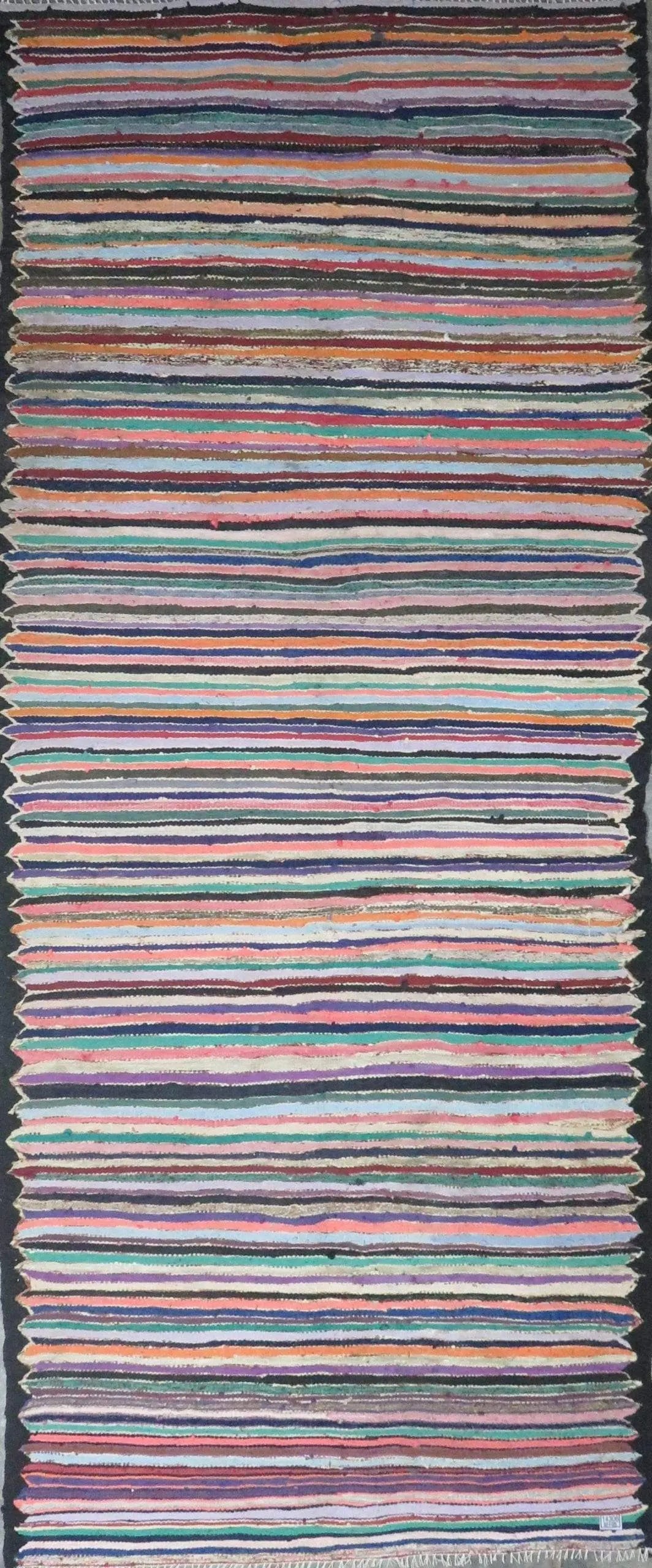 One Of The Kind Authentic Hand-Knotted Sanandaj Vintage Kilim 9'0" X 3'0" (1 of 1)