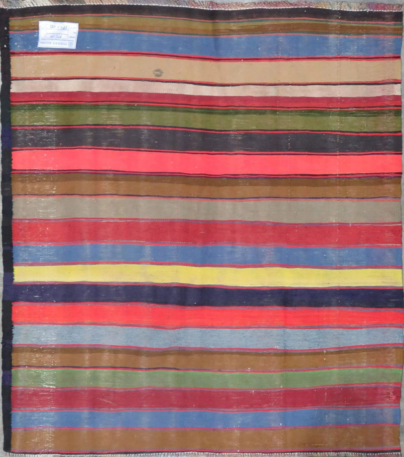 One Of The Kind Authentic Hand-Knotted Sanandaj Vintage Kilim 4'0" X 3'0" (1 of 1)