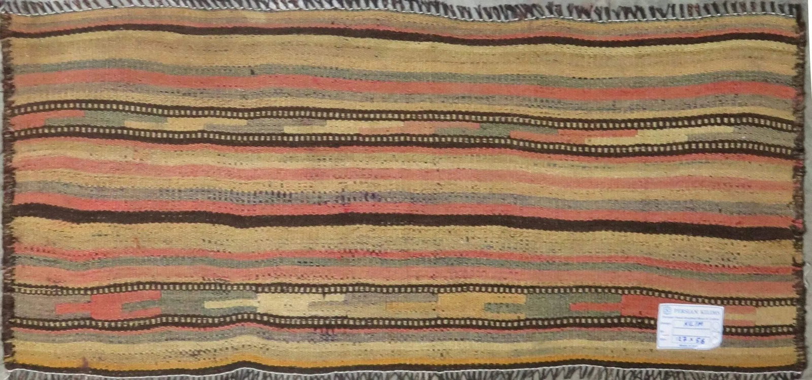 One Of The Kind Authentic Hand-Knotted Sanandaj Vintage Kilim 4'0" X 1'0": ABC Rugs Kilims Collection Sanandaj Seneh, Vintage Kilim Collection And Modern Colorful Hand-Knotted Area Kilim With Natural Wool And Cotton 4'0" X 1'0" (Abc-Per-1382) (Multi Color) Hand knotted and m