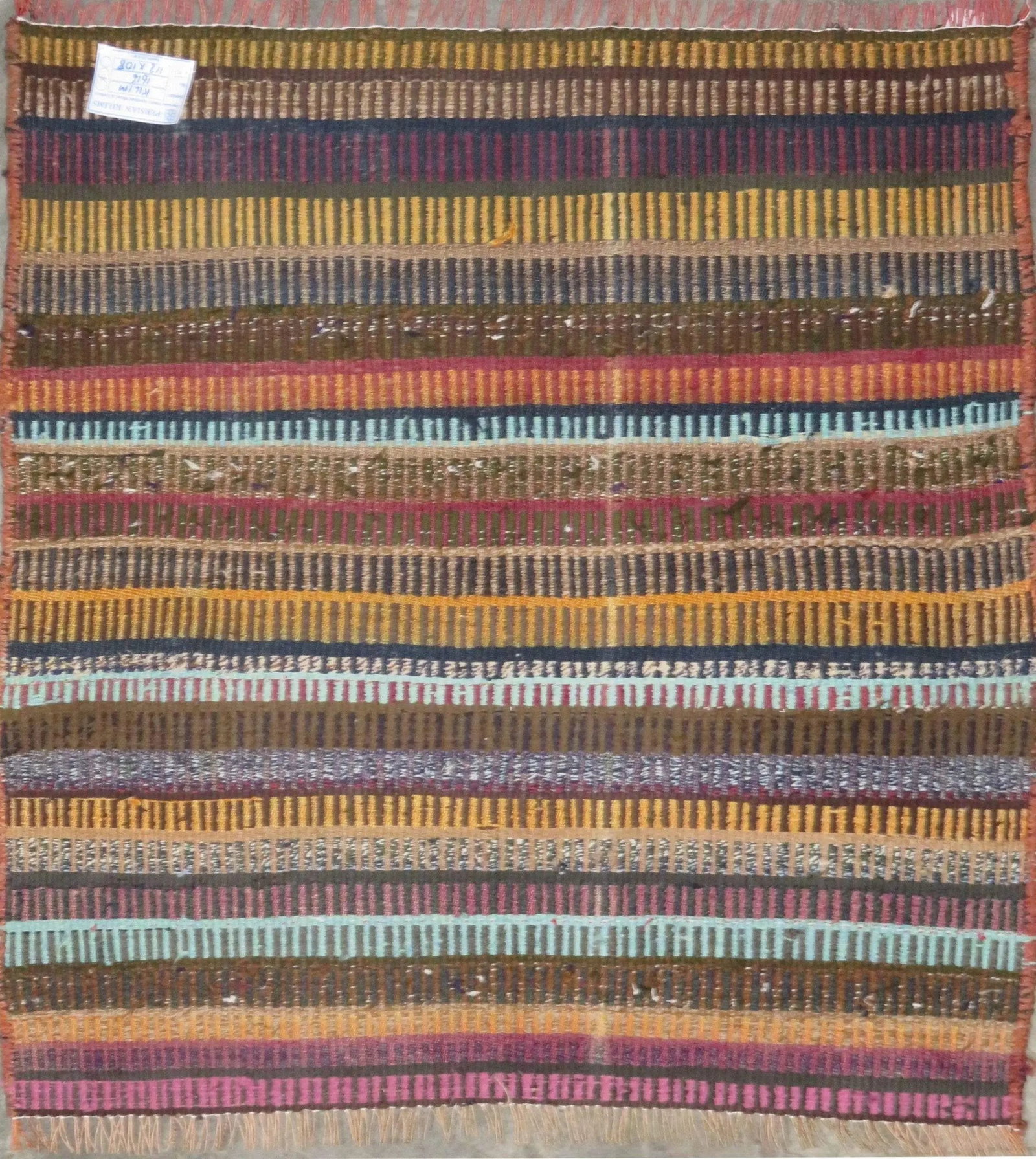 One Of The Kind Authentic Hand-Knotted Sanandaj Vintage Kilim 3'0" X 3'0": ABC Rugs Kilims Collection Sanandaj Seneh, Vintage Kilim Collection And Modern Colorful Hand-Knotted Area Kilim With Natural Wool And Cotton 3'0" X 3'0" (Abc-Per-1616) (Multi Color) Hand knotted and m