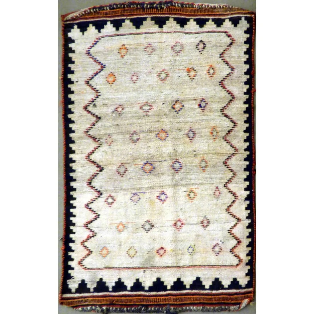 One Of The Kind Authentic Hand-Knotted Sanandaj Vintage Kilim 4'7" X 3'1" (1 of 1)
