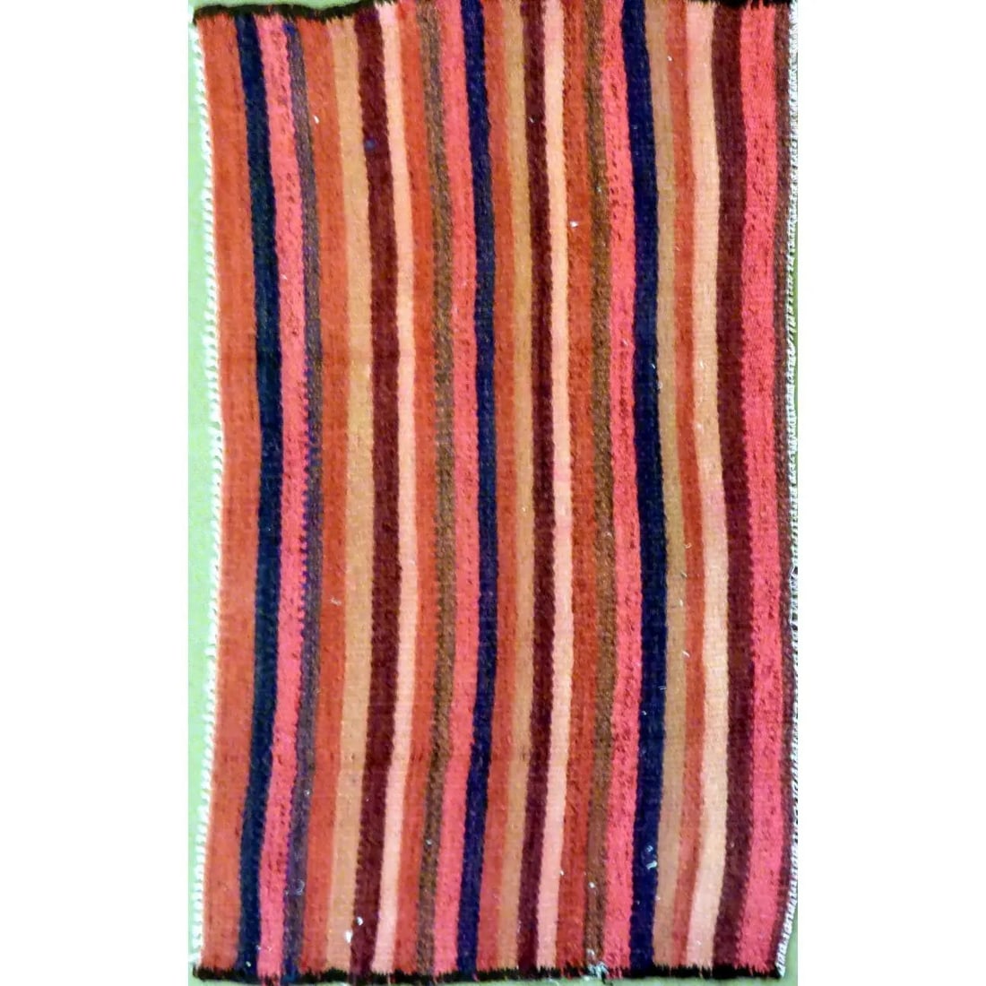 One Of The Kind Authentic Hand-Knotted Sanandaj Vintage Kilim 3'8" X 2'6": ABC Rugs Kilims Collection Authentic Hand-Knotted Sanandaj Vintage Kilims Natural Wool Seneh Collection Area Kilim 3'8" X 2'6" (Abckg1068) (Multi Color) Hand knotted and meticulously crafted by Sanand