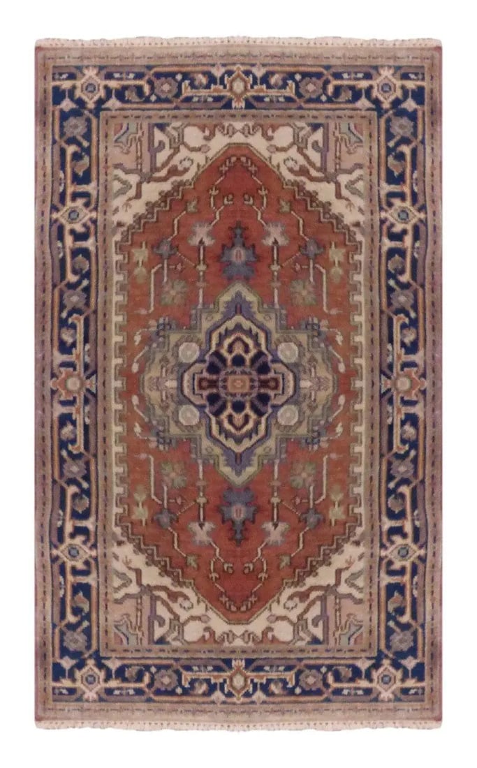 One Of The Kind Indian Hand-Knotted Rug 5' X 3' (1 of 1)
