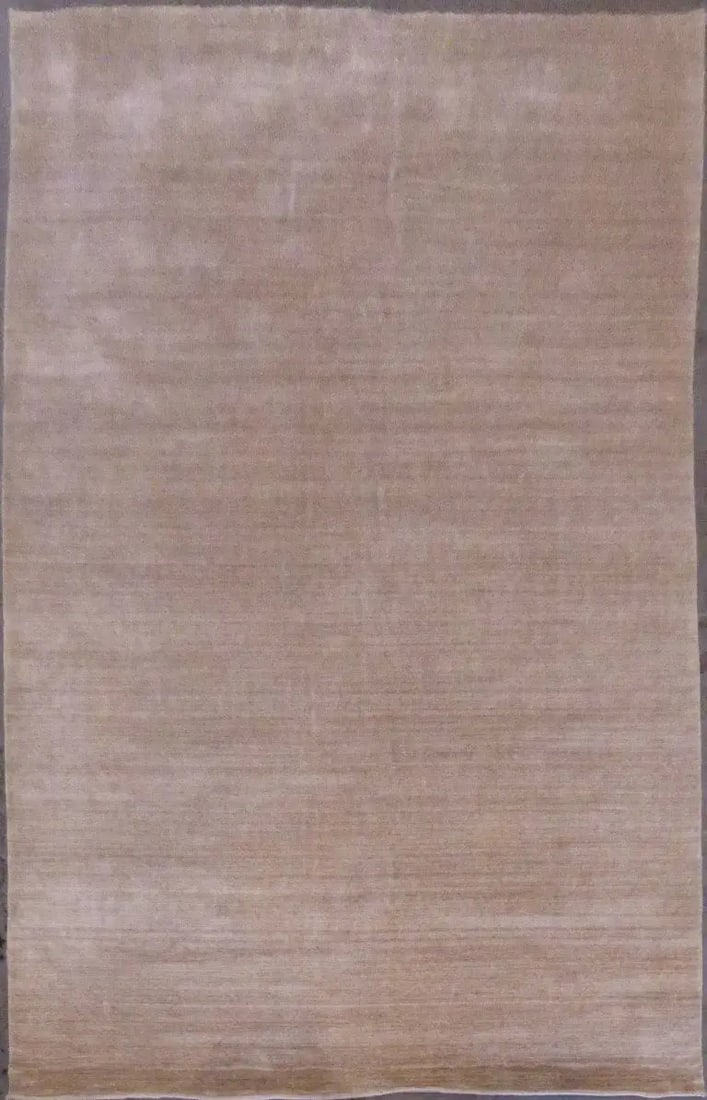 One Of The Kind Indian Modern Design Rug 9'0" X 6'0": ABC Rugs Kilims Collection Indian Hand-Knotted Natural Wool And Fauxsilk Oriental Rug 9'0 X 6'0 (Abcra298) (Gr16688) (Camel) Hand knotted and meticulously crafted by Indian artisans, this stunning Ind