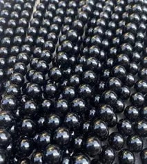Natural Gemstone Loose Beads Necklace - black onyx - NO.185: Natural Gemstone Loose Beads Necklace - black onyx - NO.185