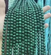 Natural Gemstone Loose Beads Necklace - malachite A - NO.68: Natural Gemstone Loose Beads Necklace - malachite A - NO.68