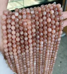 Natural Gemstone Loose Beads Necklace - sunstone A - NO.56: Natural Gemstone Loose Beads Necklace - sunstone A - NO.56