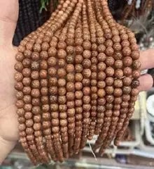 Natural Gemstone Loose Beads Necklace - gold sand - NO.54: Natural Gemstone Loose Beads Necklace - gold sand - NO.54