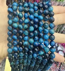 Natural Gemstone Loose Beads Necklace - lake blue tiger eye - NO.20 (1 of 1)