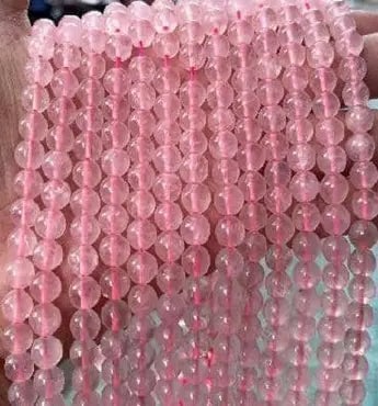 Natural Gemstone Loose Beads Necklace - Rose Quartz A - NO.3: Natural Gemstone Loose Beads Necklace - Rose Quartz A - NO.3